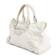 Shop authentic second hand Balenciaga Classic City White Giant 21 Brogue Work Handbag
