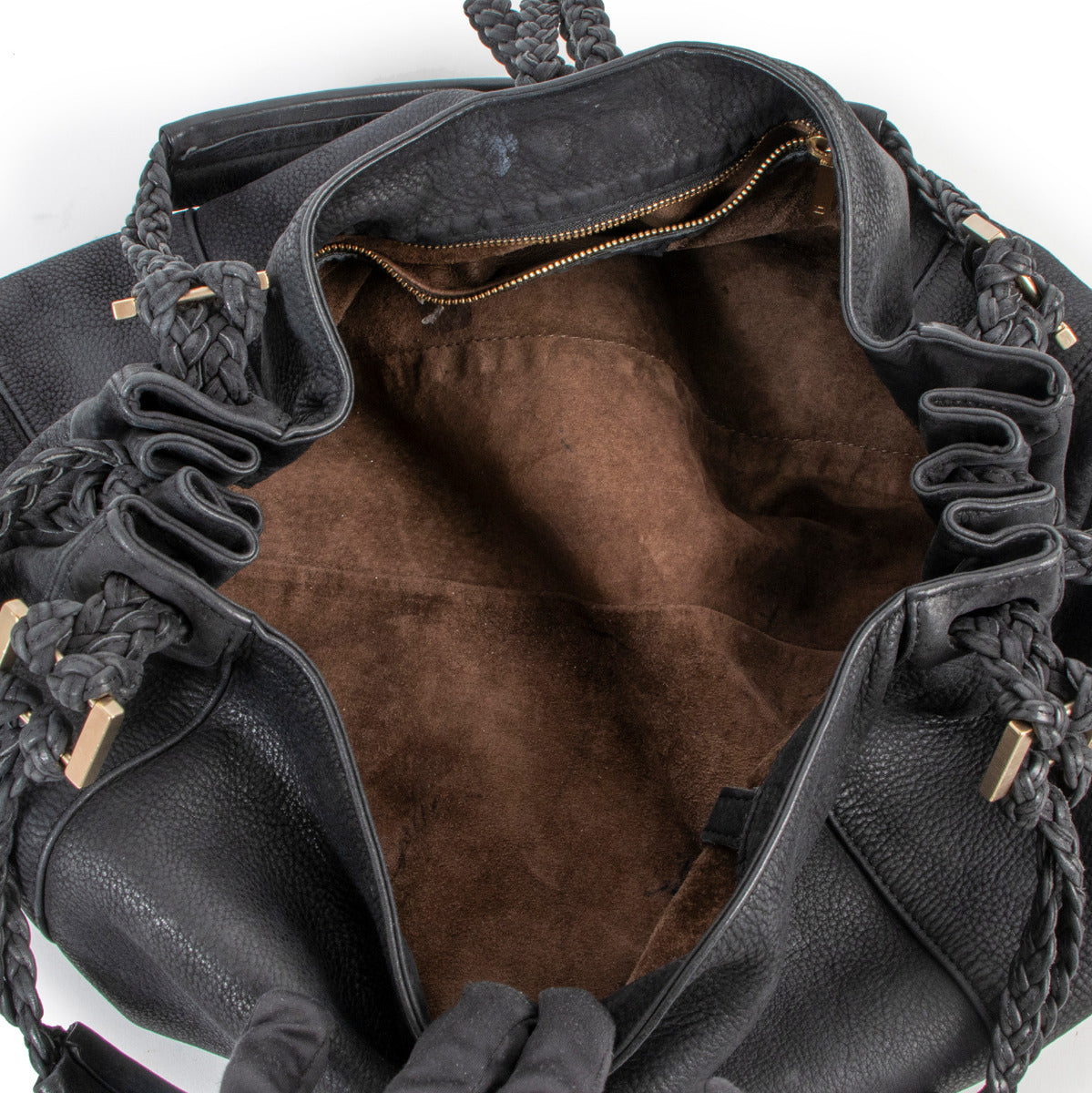 Delvaux Black Nubuck Eugene GM Bag