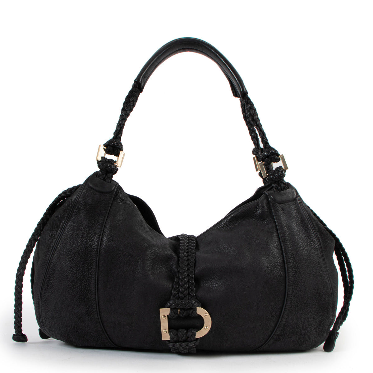 Delvaux Black Nubuck Eugene GM Bag