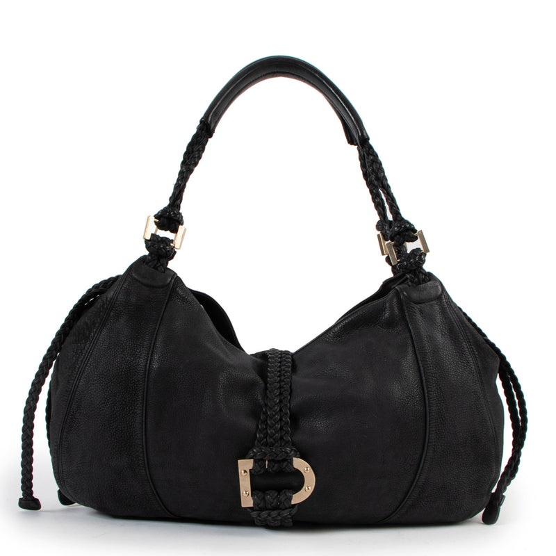 Delvaux Black Nubuck Eugene GM Bag