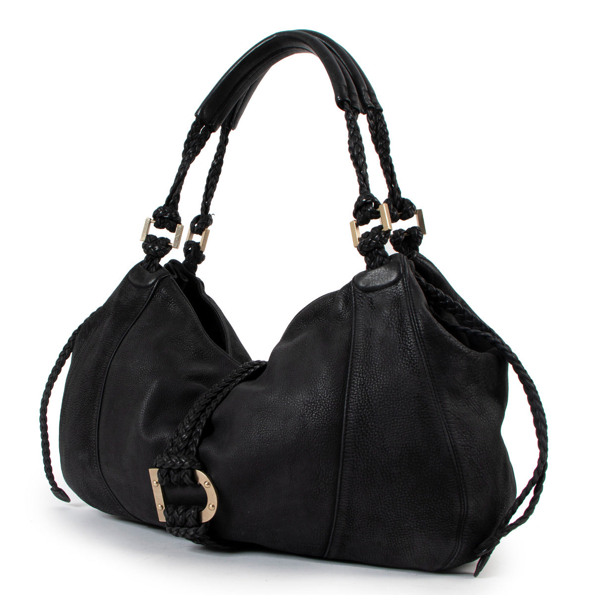 Delvaux Black Nubuck Eugene GM Bag