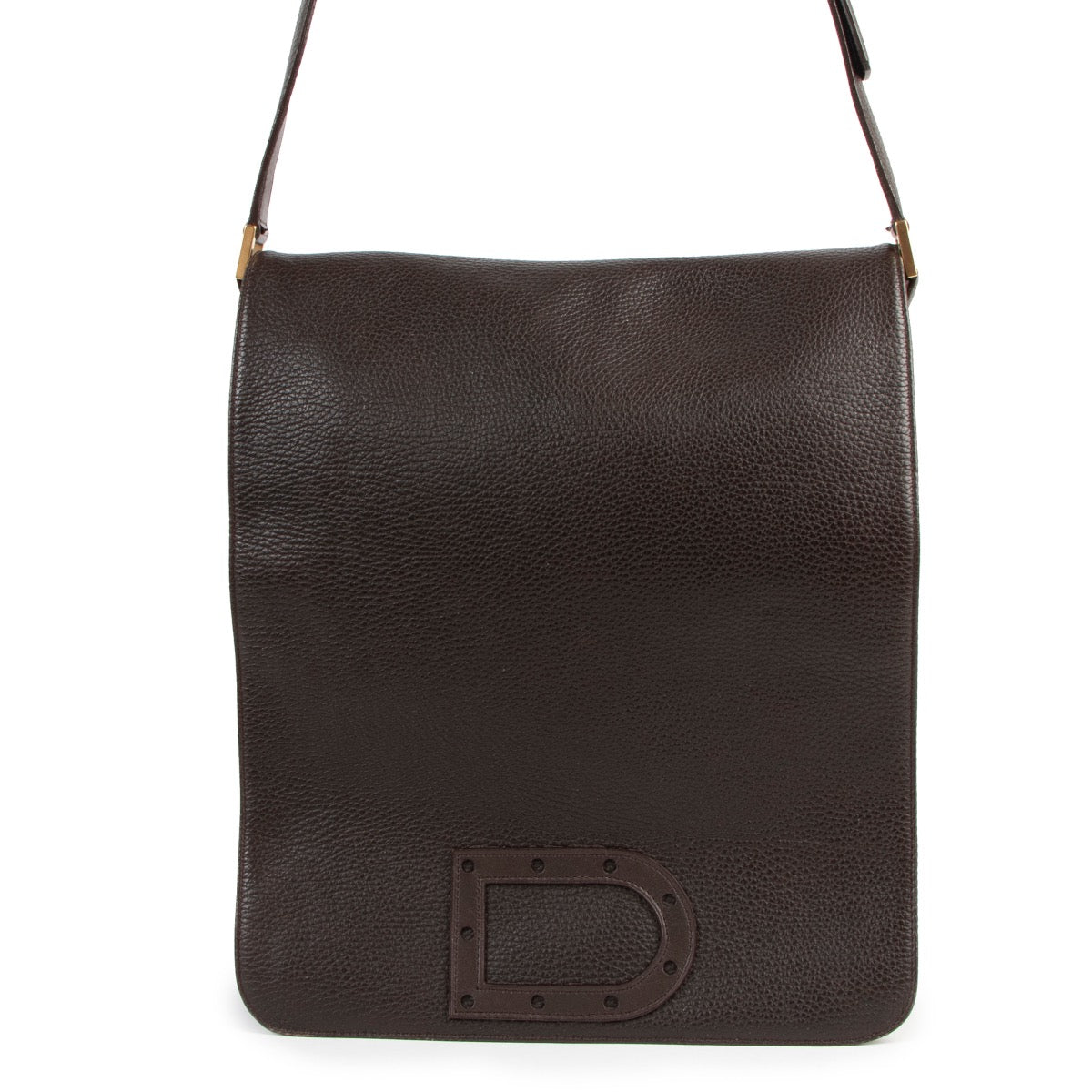 Shop safe online at Labellov in Antwerp this 100% authentic second hand Delvaux Brown Le Louise GM Crossbody