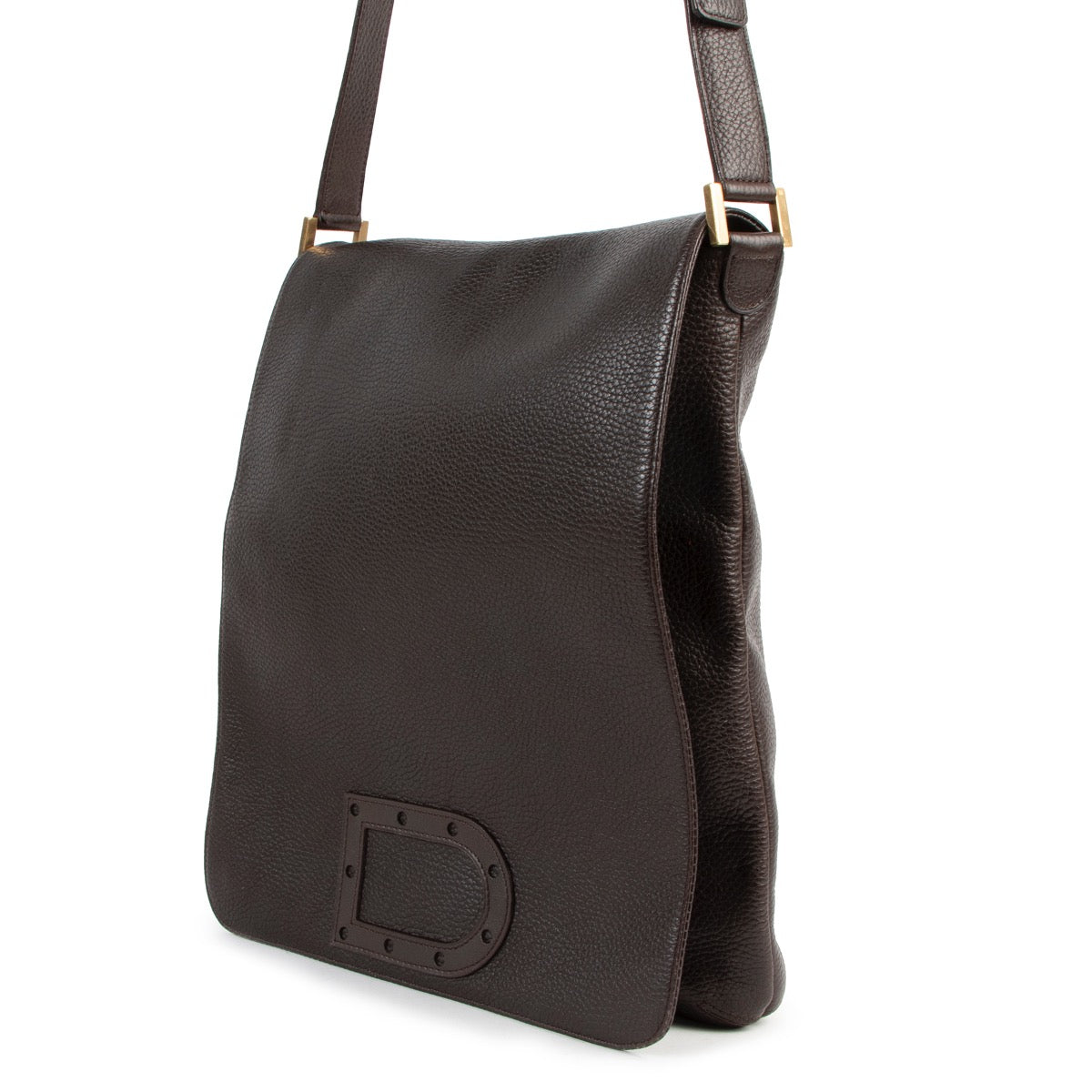 Shop safe online at Labellov in Antwerp this 100% authentic second hand Delvaux Brown Le Louise GM Crossbody