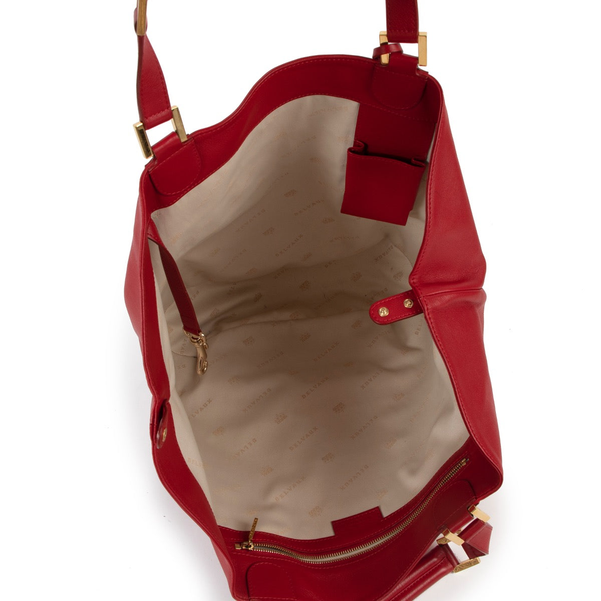 Shop safe online at Labellov in Antwerp this 100% authentic second hand Delvaux Red Louise Satchel Shoulder Bag