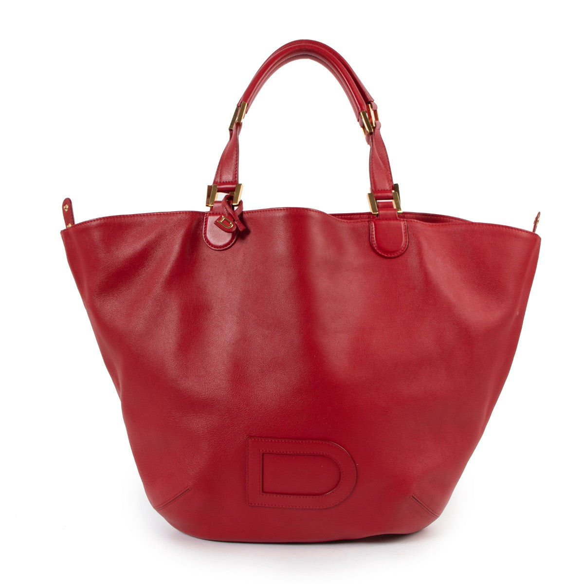 Shop safe online at Labellov in Antwerp this 100% authentic second hand Delvaux Red Louise Satchel Shoulder Bag