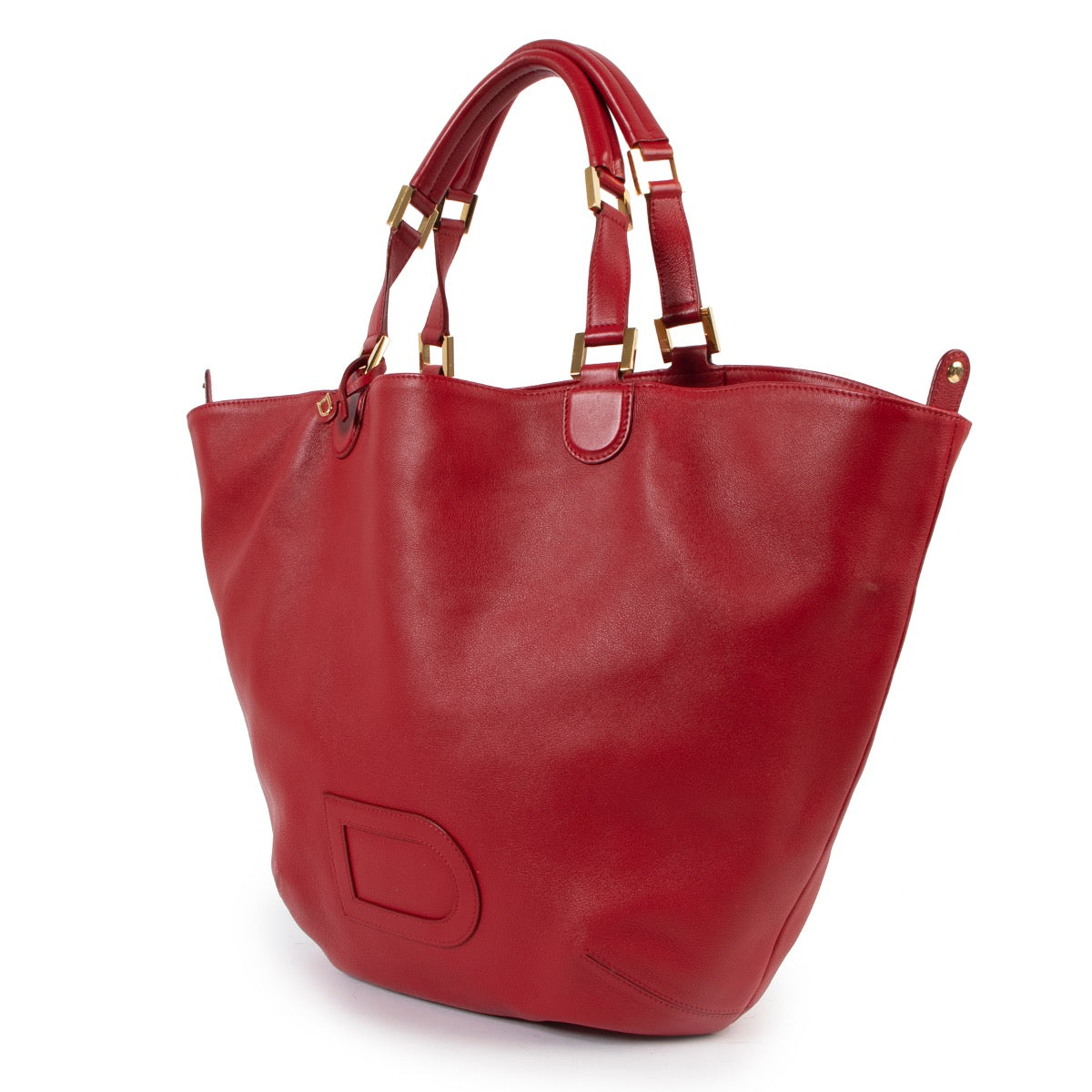 Shop safe online at Labellov in Antwerp this 100% authentic second hand Delvaux Red Louise Satchel Shoulder Bag