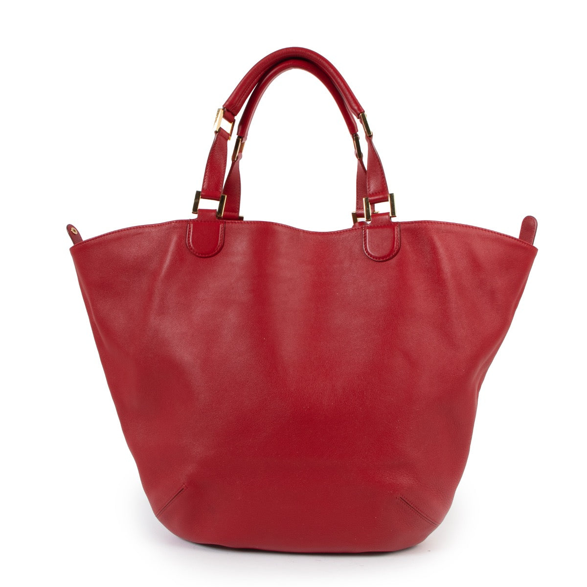 Shop safe online at Labellov in Antwerp this 100% authentic second hand Delvaux Red Louise Satchel Shoulder Bag