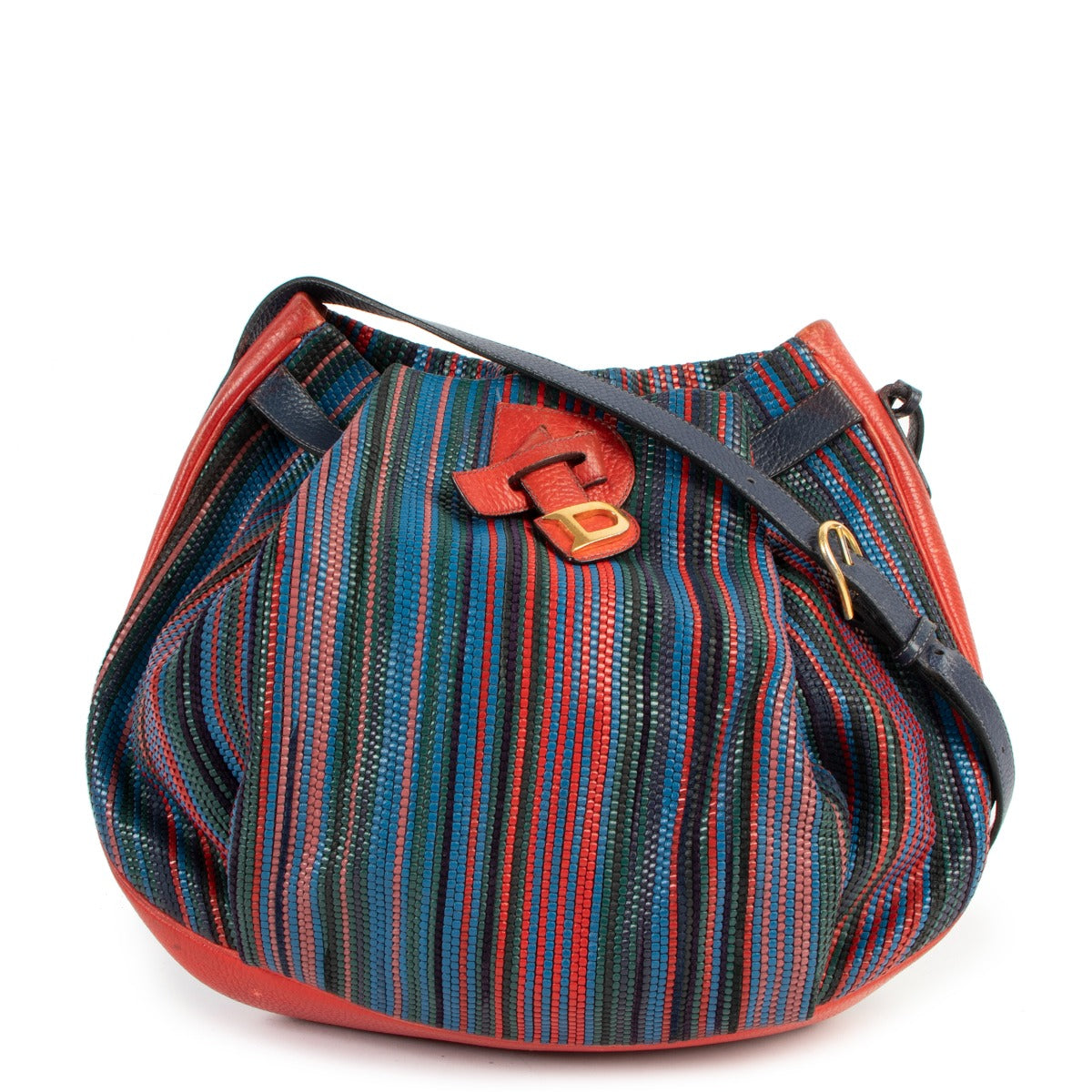 Delvaux Banniere Multicolor Toile de Cuir Shoulder Bag