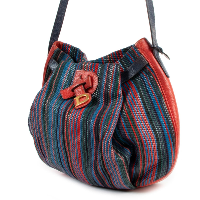 Delvaux Banniere Multicolor Toile de Cuir Shoulder Bag