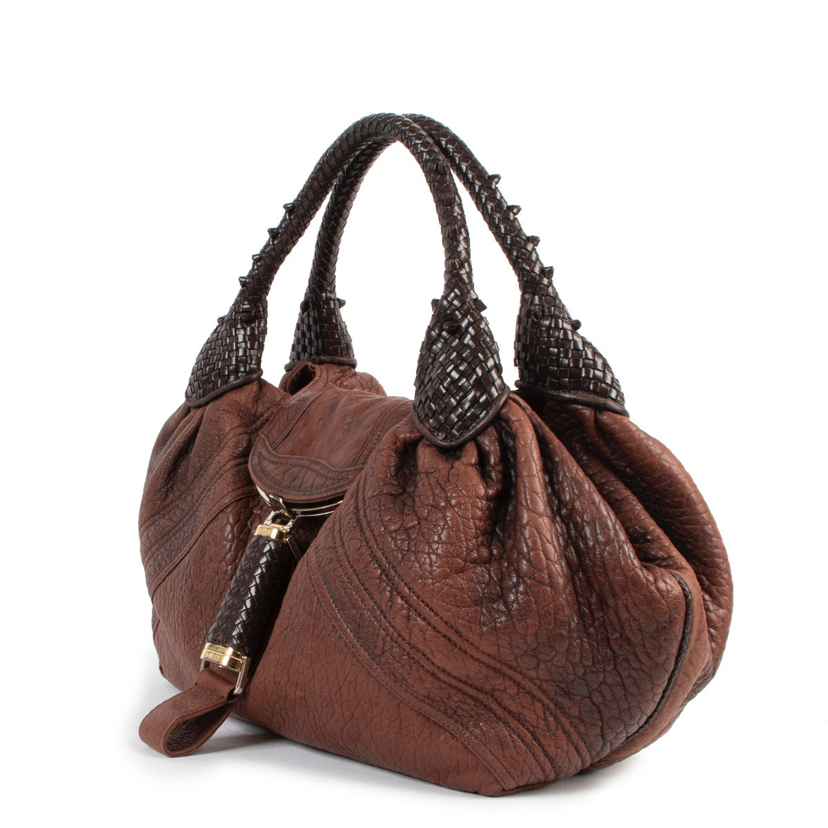 Buy online an authentic second hand Fendi Brown Leather Spy Shoulder Bag in very good condition at Labellov in Antwerp.