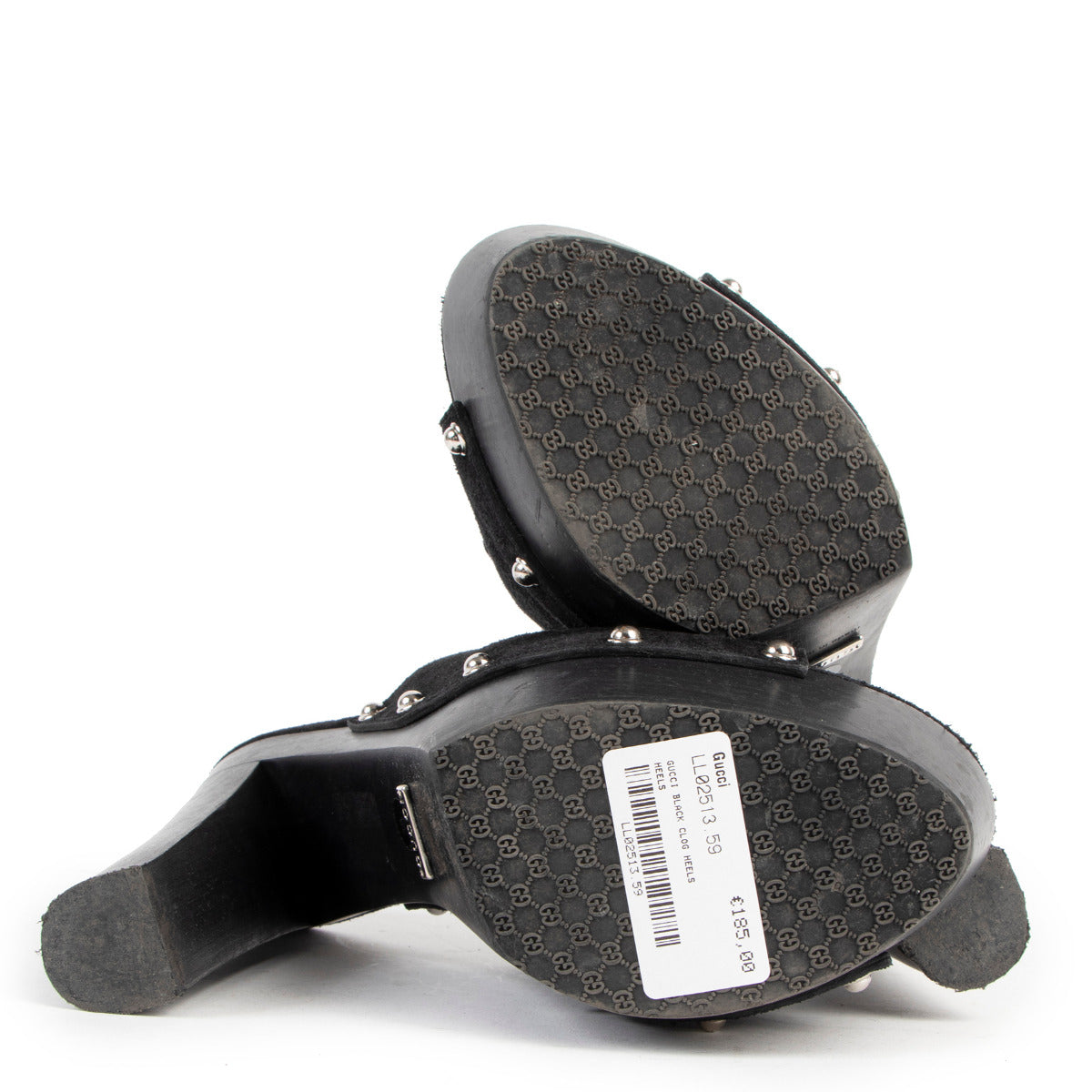 Mules talons sabots Gucci en daim noir avec mors – Taille 38