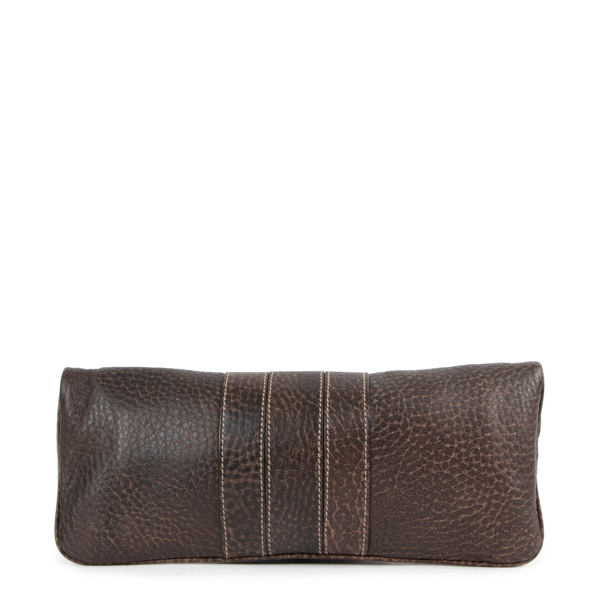 Shop safe online at Labellov in Antwerp this 100% authentic second hand Gucci Brown Leather Bamboo Clutch