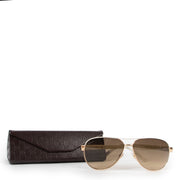 Shop safe online at Labellov in Antwerp these 100% authentic second hand Gucci White and Gold Aviator Sunglasses