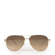 Shop safe online at Labellov in Antwerp these 100% authentic second hand Gucci White and Gold Aviator Sunglasses