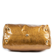 Gucci Babouska Gold Metallic Leather Large Boston Bag