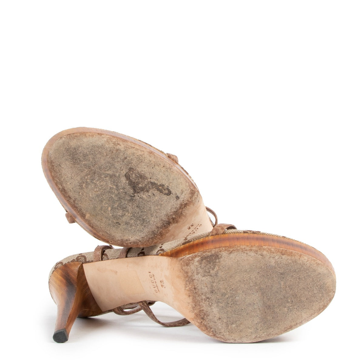Gucci GG Canvas Bamboe Sandalen - Maat 38