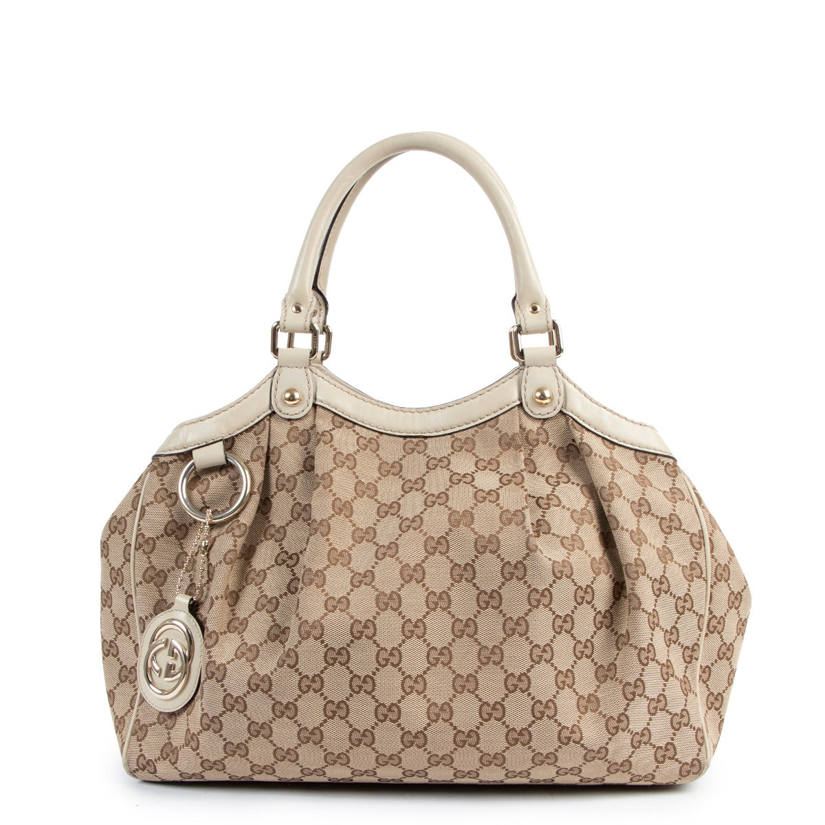 Buy authentic second hand Gucci Monogram Sukey Shoulder bag in good condition at Labellov in Antwerp.