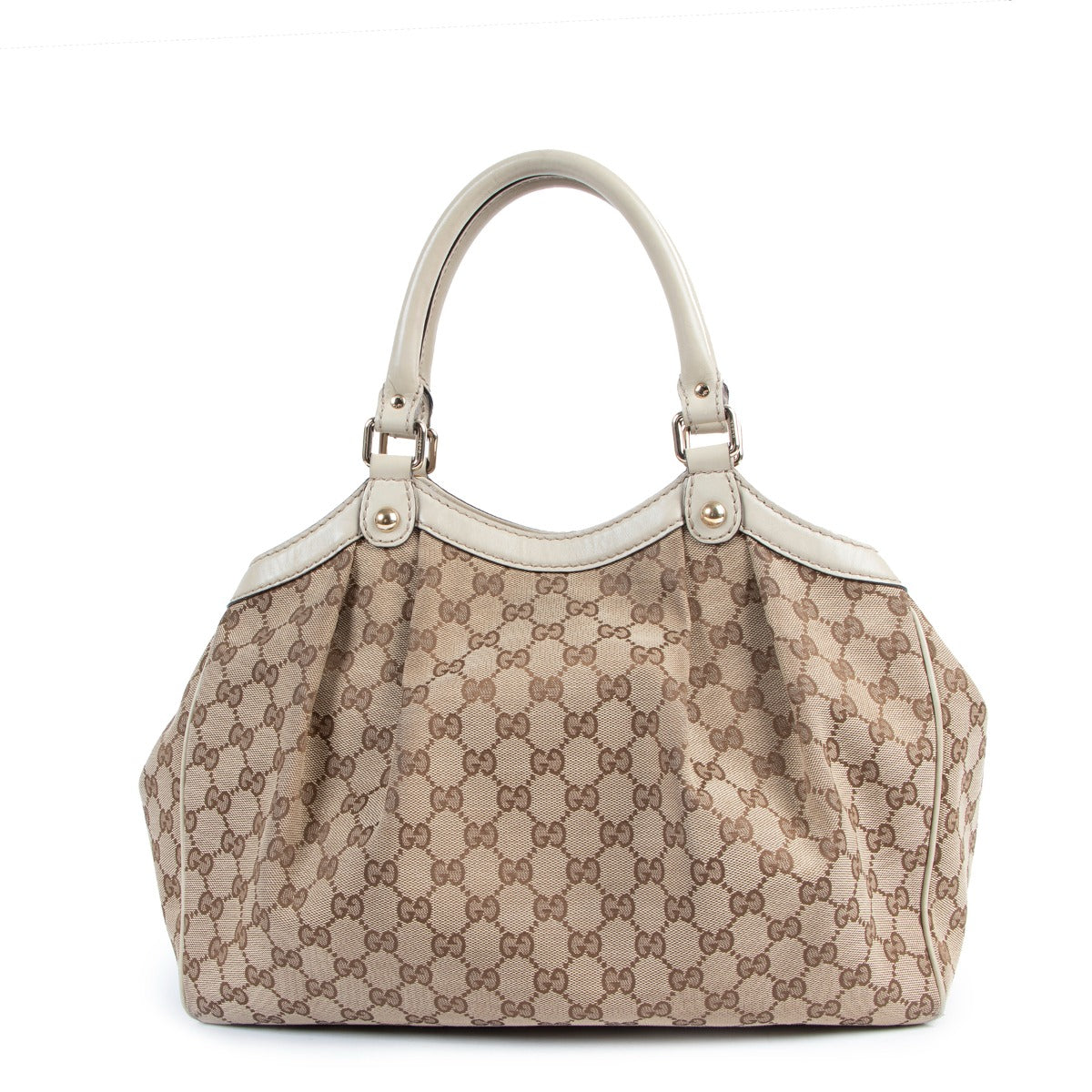Buy authentic second hand Gucci Monogram Sukey Shoulder bag in good condition at Labellov in Antwerp.