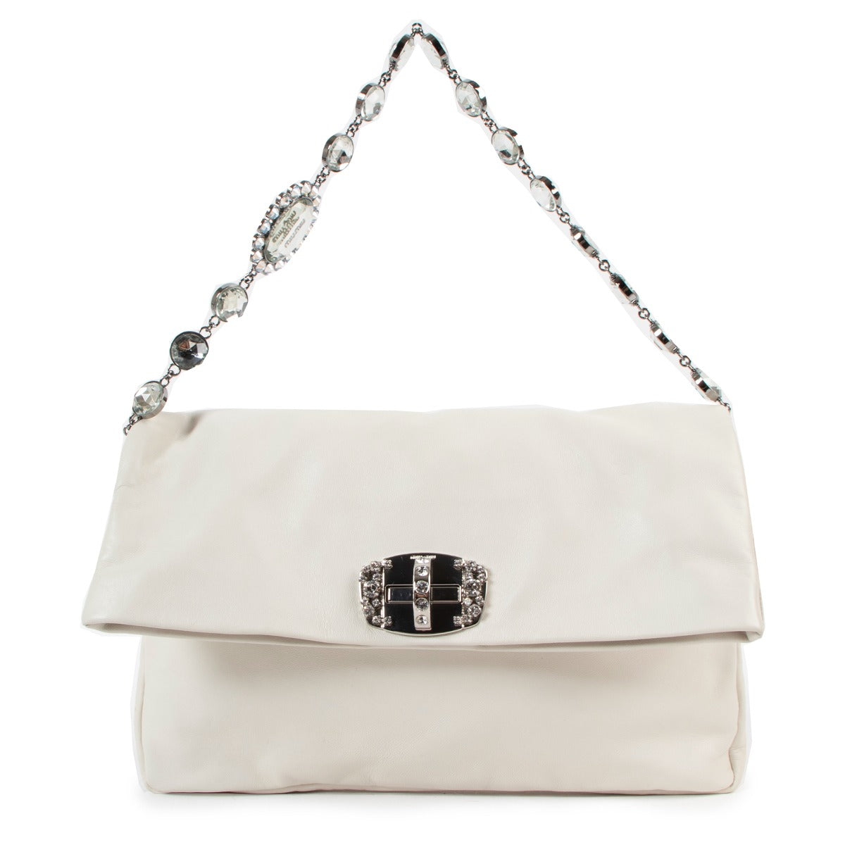 Miu Miu White Crystal Croqué Bag