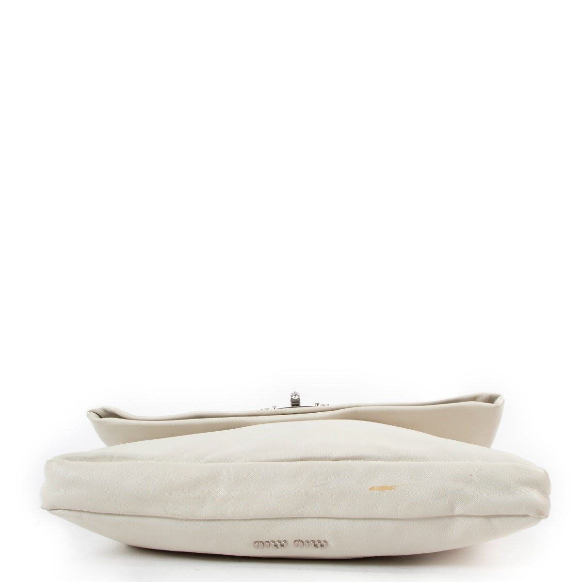 Sac plissé Miu Miu blanc orné de cristaux