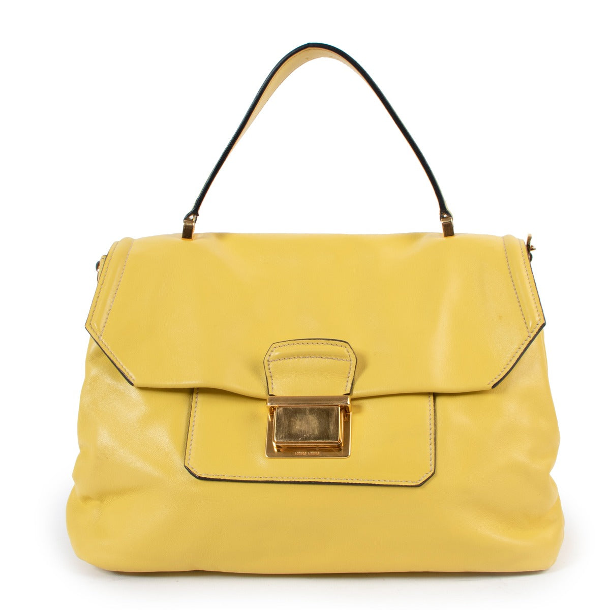 Miu Miu Pineapple Yellow Vitello Soft Satchel Bag
