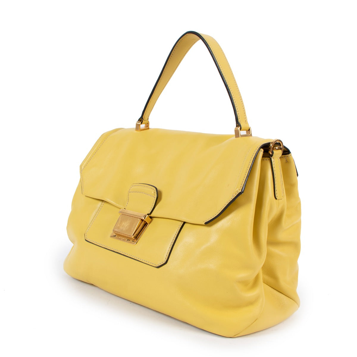 Miu Miu Pineapple Yellow Vitello Soft Satchel Bag