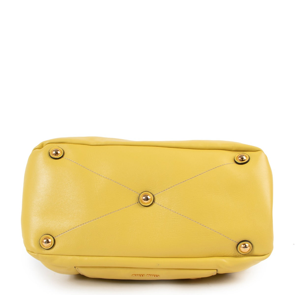 Miu Miu Ananasgeel Vitello Soft Satchel Tas
