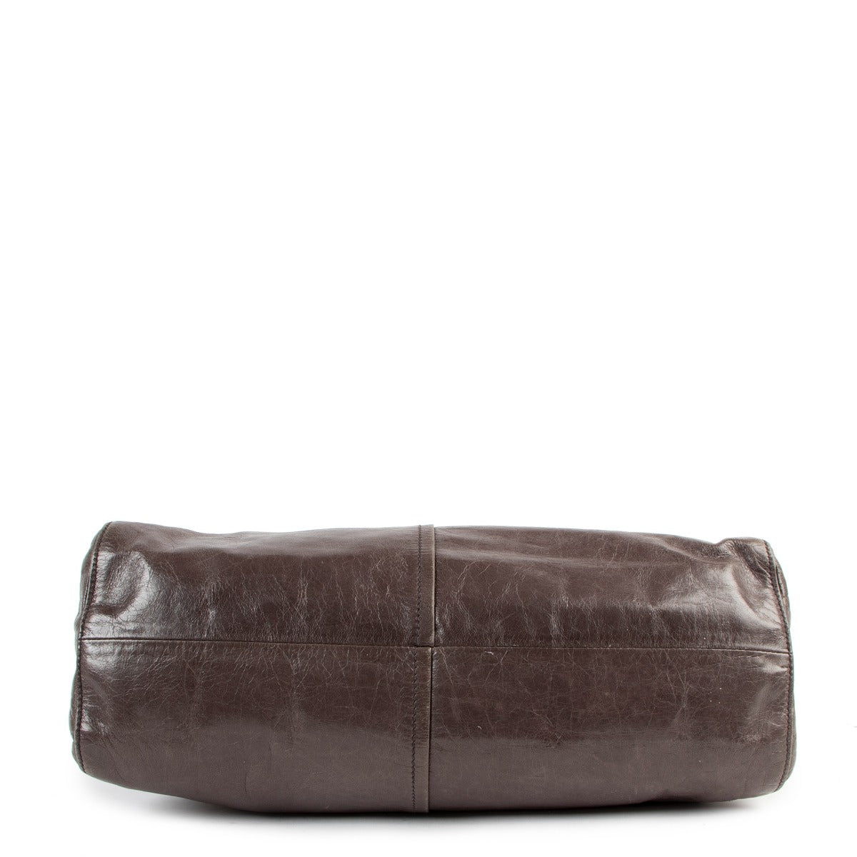 Sac porté main Prada en veau taupe avec fermeture éclair avant