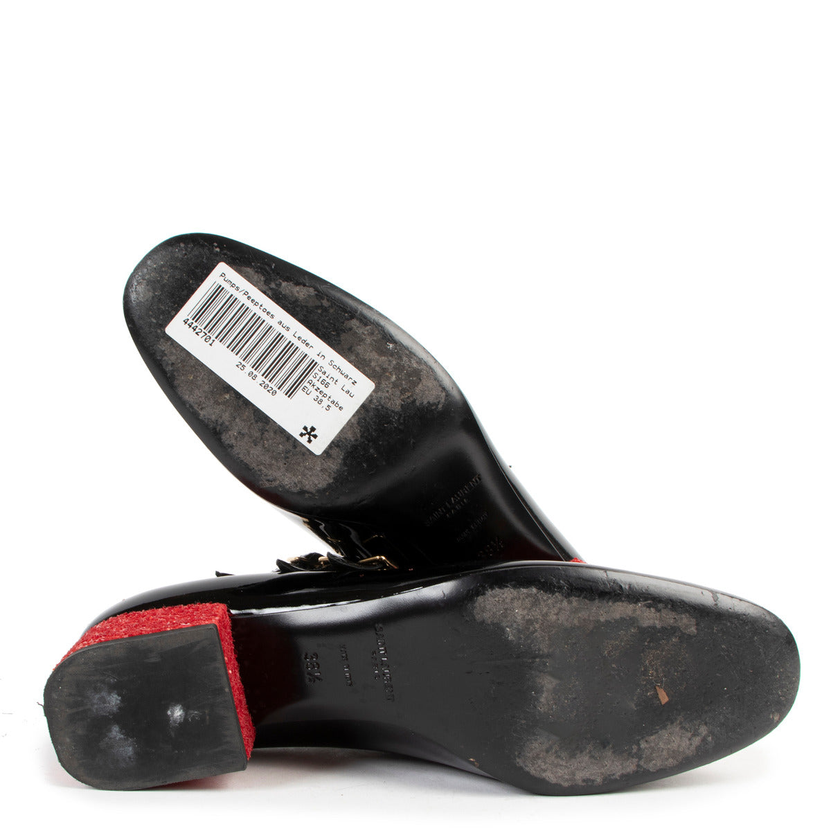 Saint Laurent Zwarte Mary Jane Pumps met Drievoudige Band - Maat 38,5