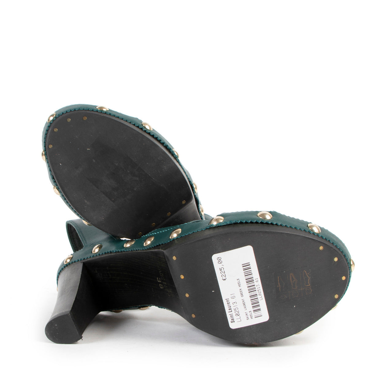 Sandales cloutées vertes Yves Saint Laurent - Taille 38