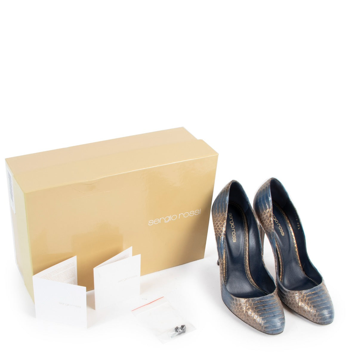 Sergio Rossi Teal Python Pumps