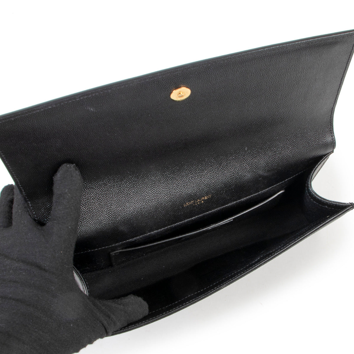 Pochette Kate Classic en cuir noir Saint Laurent