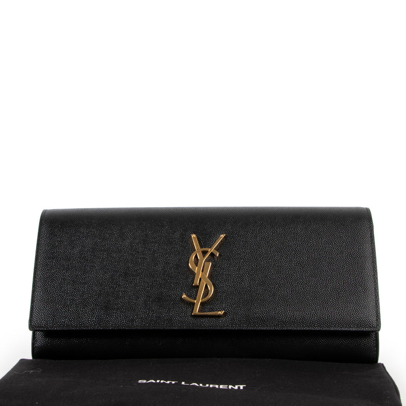 Saint Laurent Zwarte Klassieke Kate Leren Clutch
