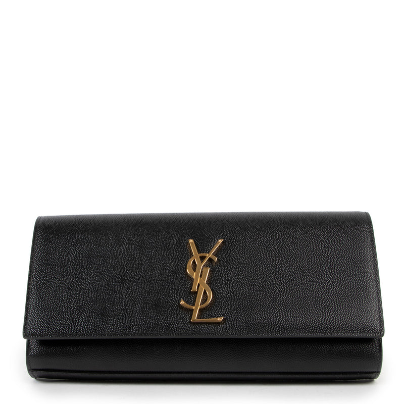 Saint Laurent Black Classic Kate Leather Clutch