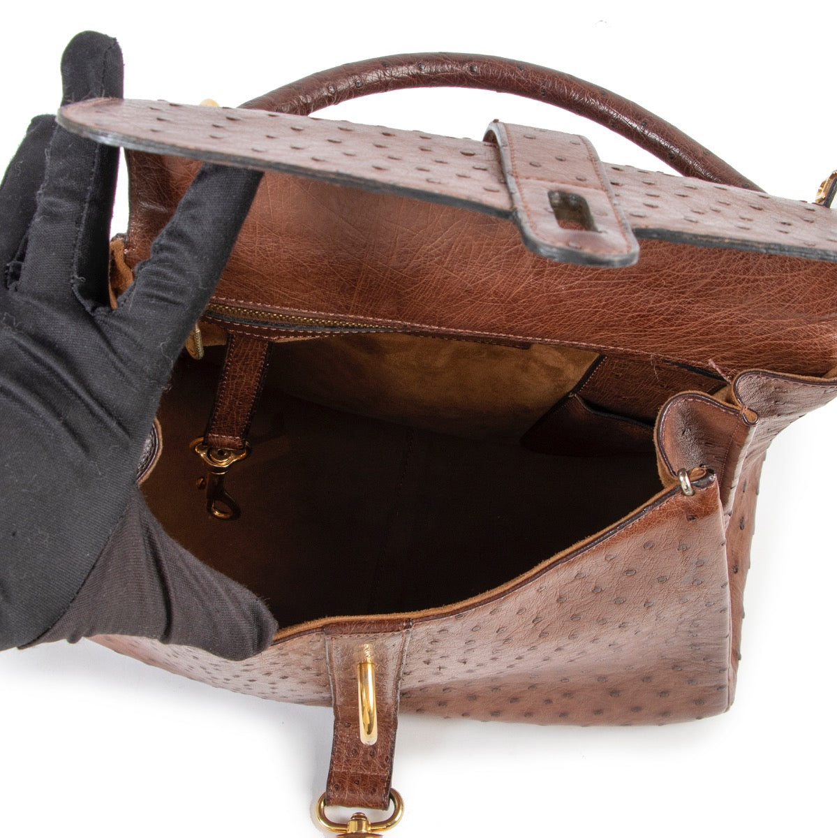 shop safe vintage online at Labellov Delvaux Brown Shoulder bag