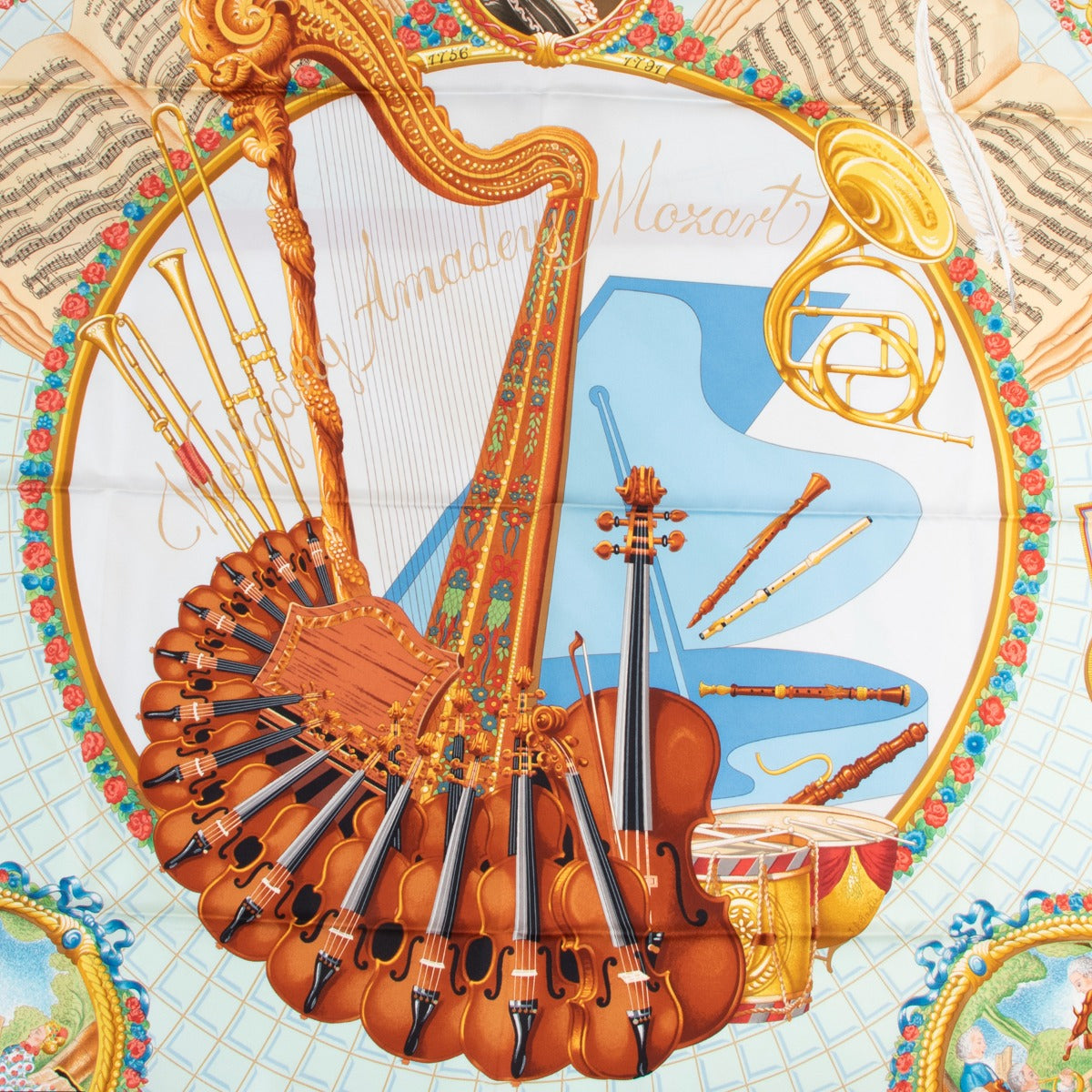 shop online authentic vintage second hand Hermès Scarf Mozart on Labellov