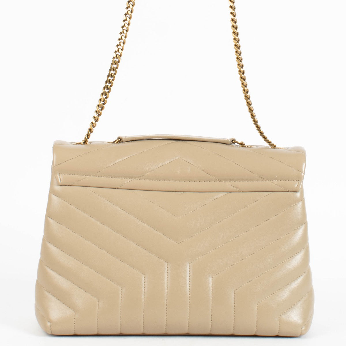 Authentic pre-loved Saint Laurent Beige Leather Loulou Medium Bag on Labellov.com