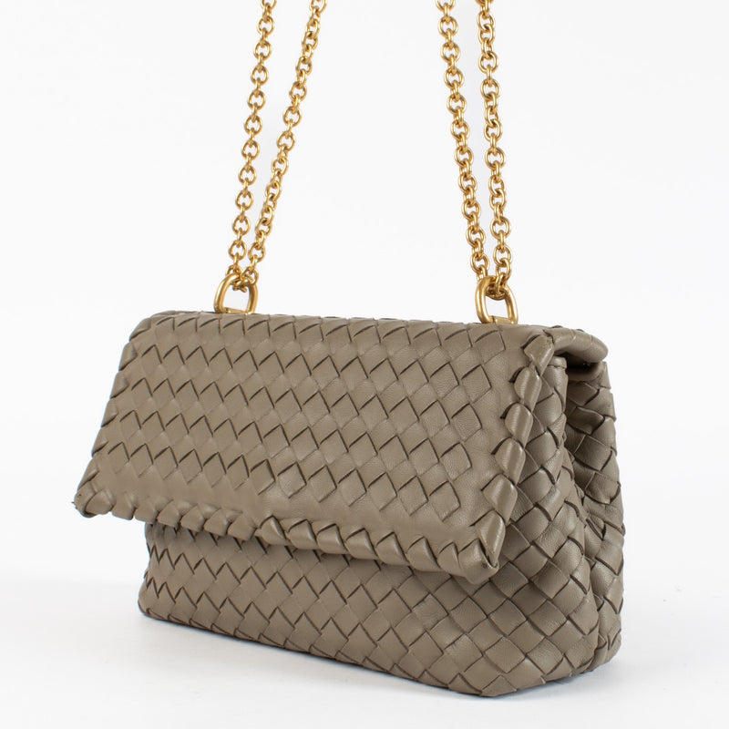 shop 100% authentic second hand Bottega Veneta Grey Intrecciato Small Olimpia Bag on Labellov.com