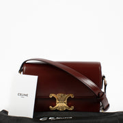 Celine Burgundy Shiny Calfskin Teen Triomphe Bag