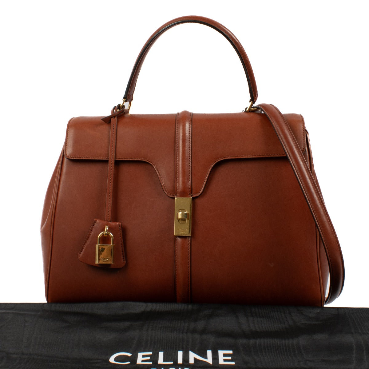 Celine Teck Natural Calfskin Classique 16 Bag