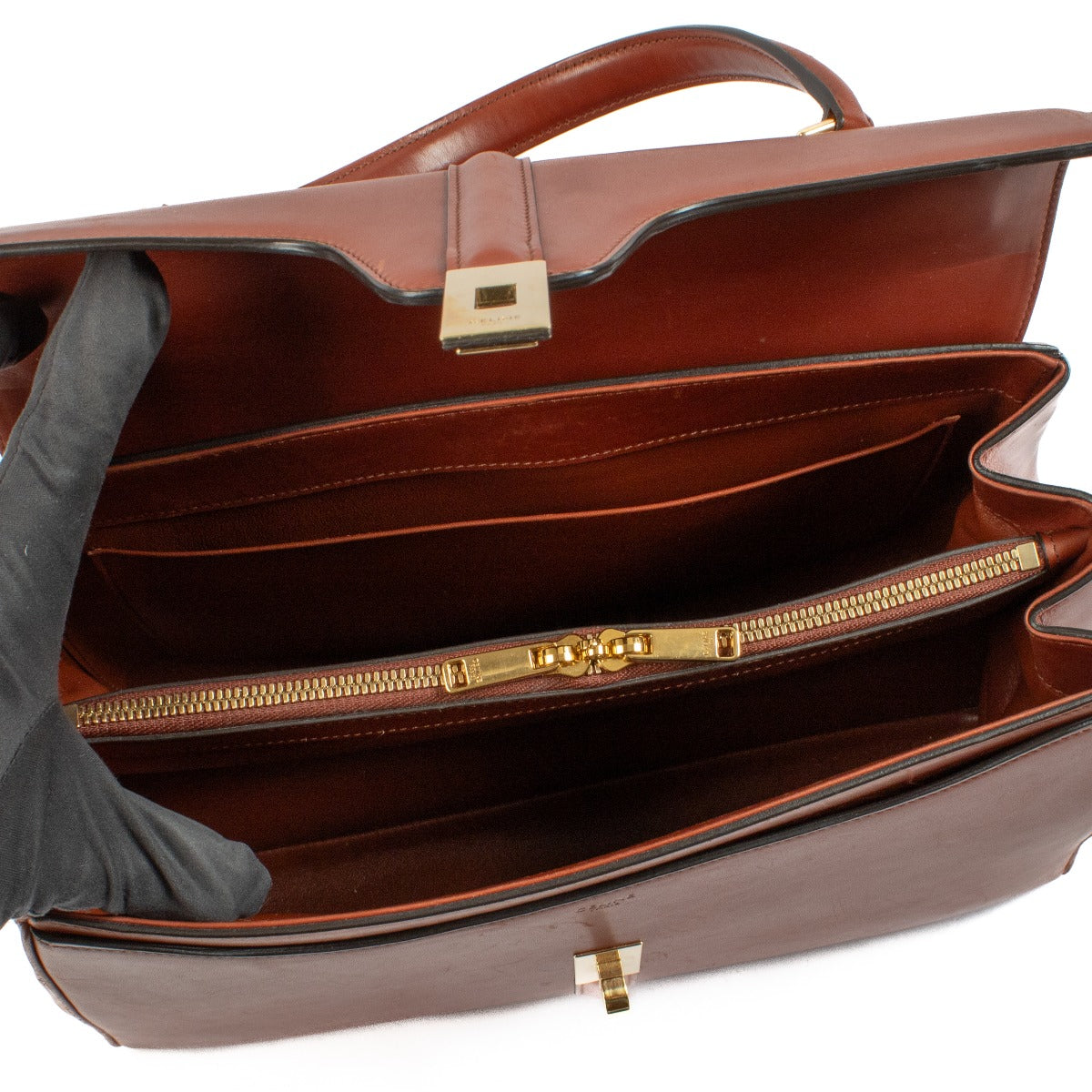 Shop 100% authentic secondhand Céline Brown Smooth Leather Classique 16 Top Handle on Labellov.com