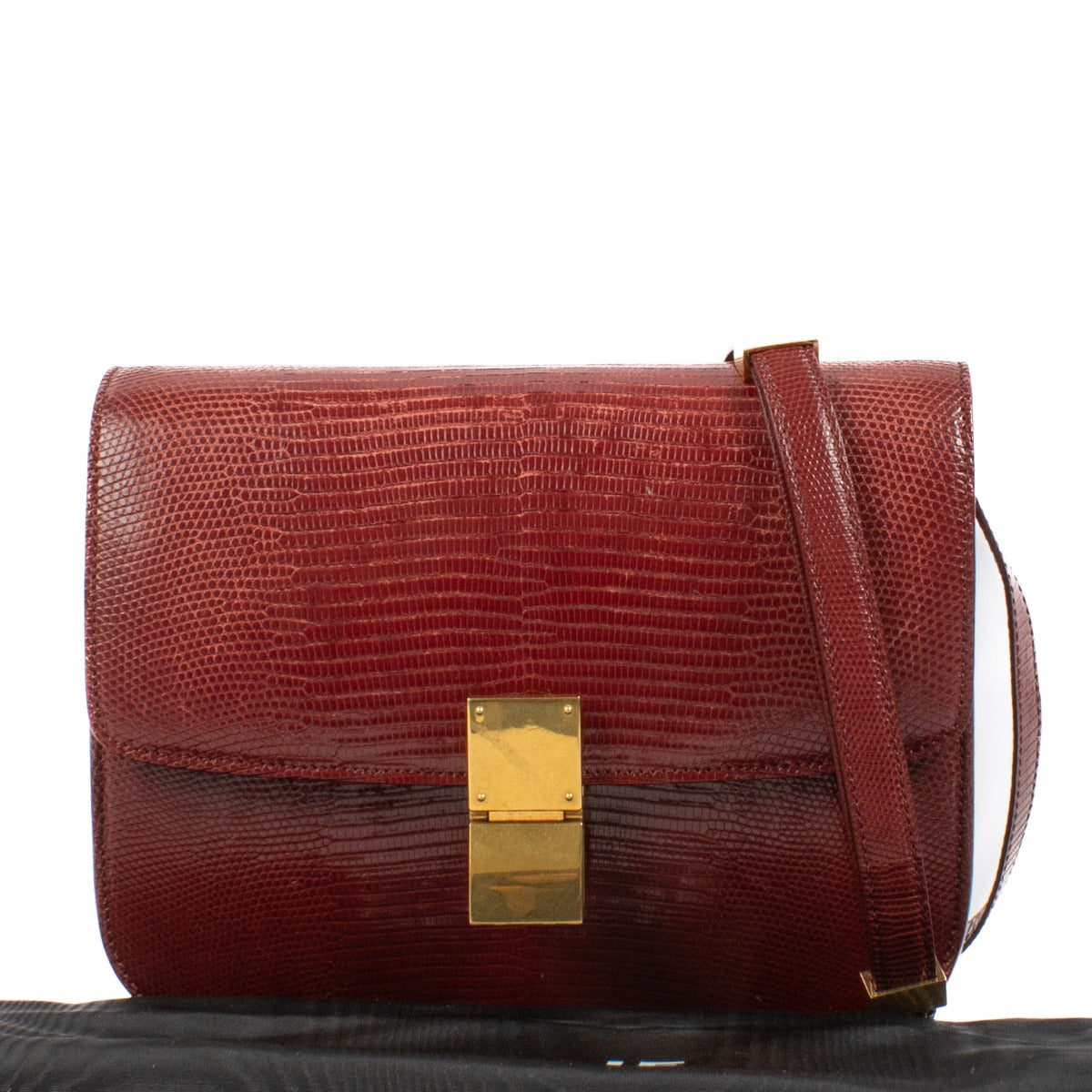 shop 100% authentic second hand Celine Burgundy Lizard Classic Box Bag on Labellov.com