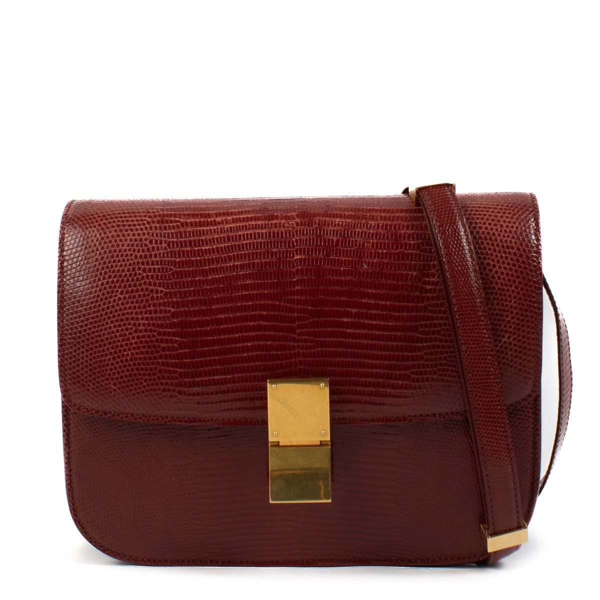 shop 100% authentic second hand Celine Burgundy Lizard Classic Box Bag on Labellov.com