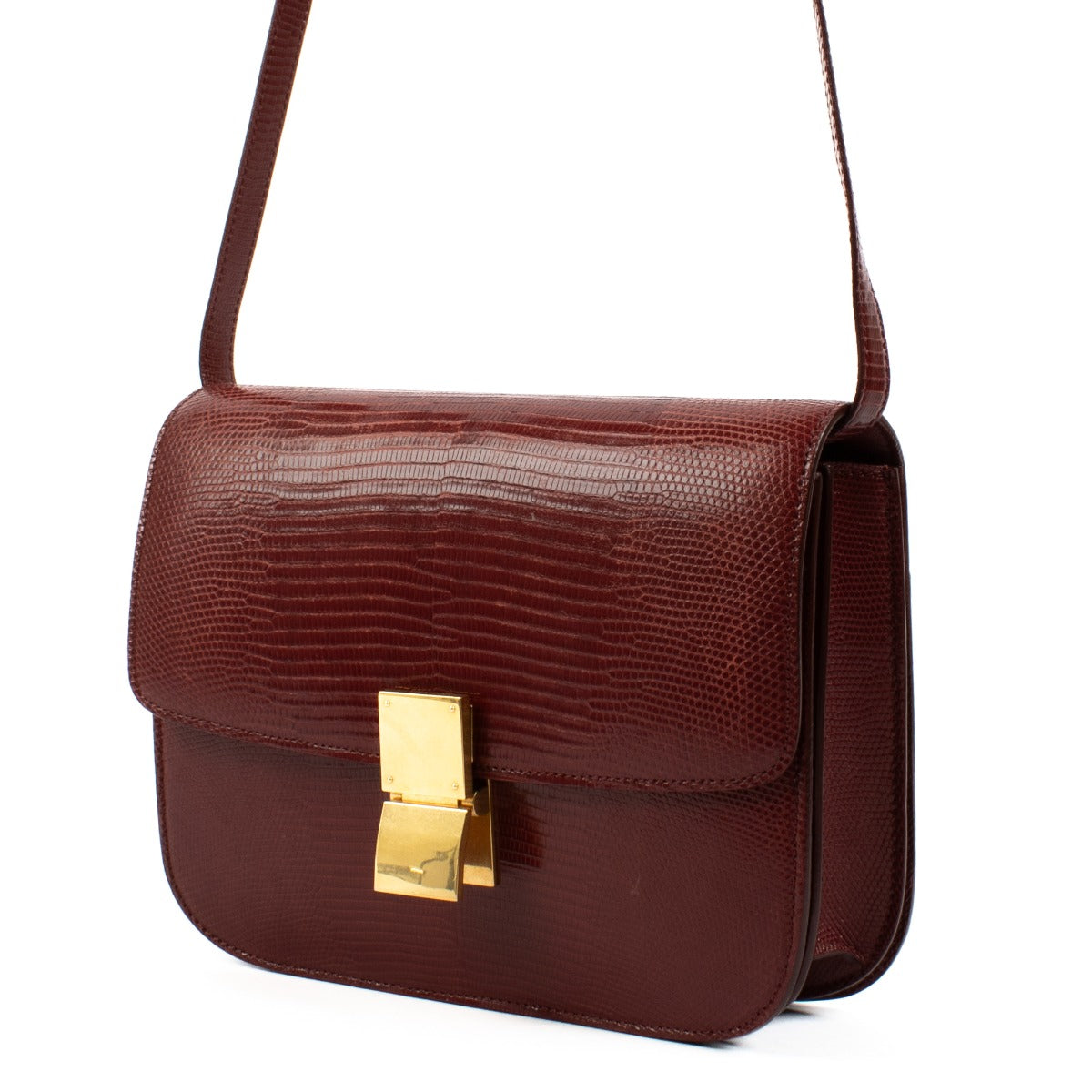 shop 100% authentic second hand Celine Burgundy Lizard Classic Box Bag on Labellov.com