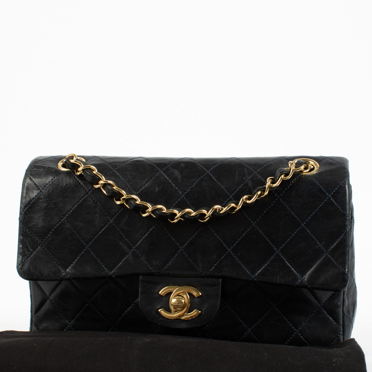 Sac Chanel Vintage Classique Petit Modèle bleu marine