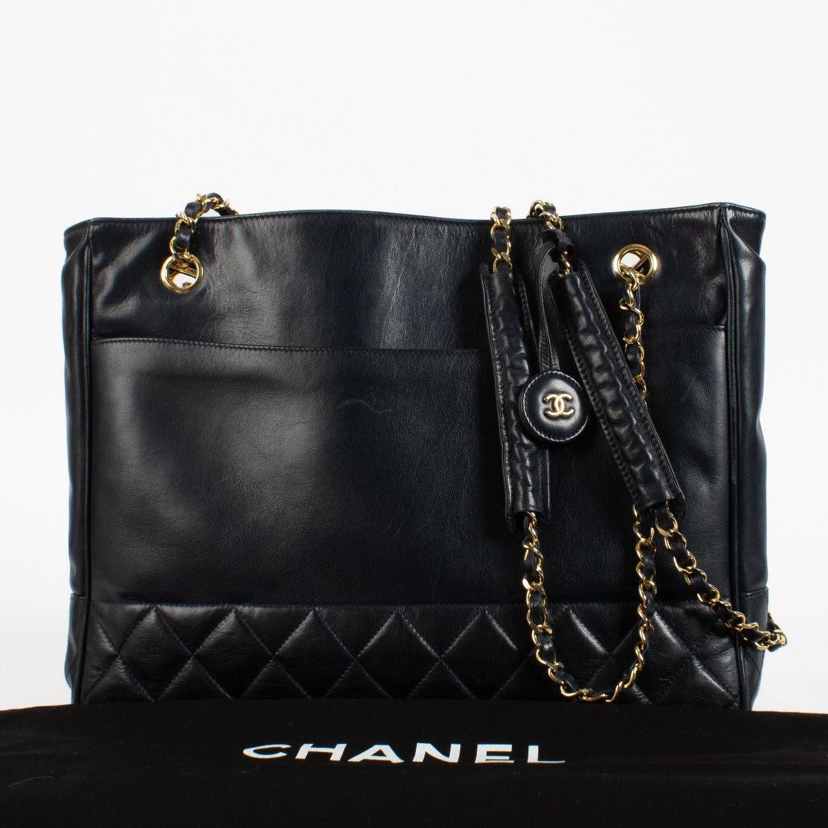 shop 100% authentic second hand Chanel Blue Vintage Leather Tote Bag on Labellov.com