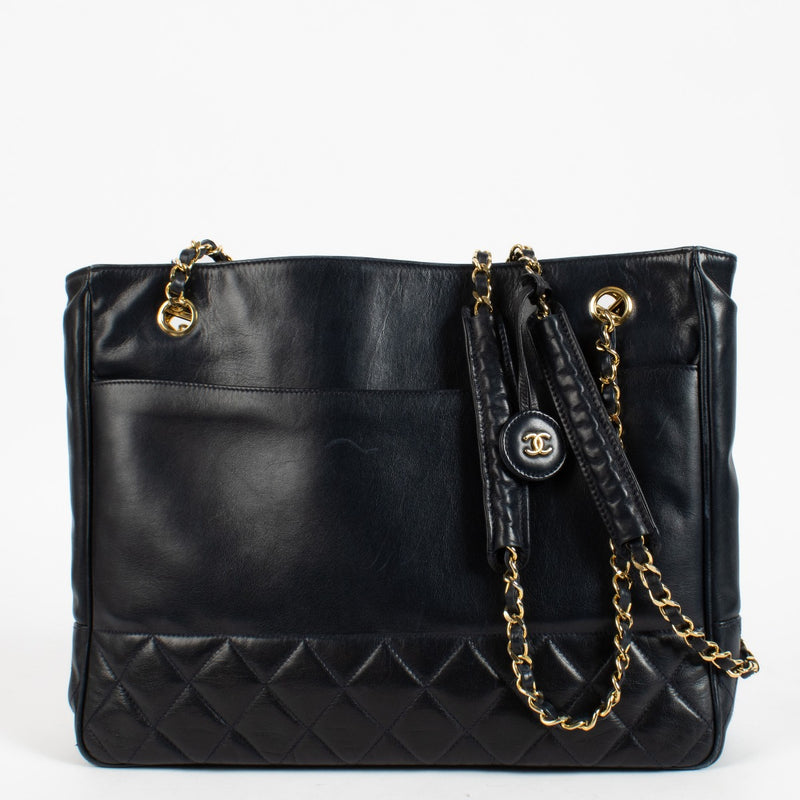 shop 100% authentic second hand Chanel Blue Vintage Leather Tote Bag on Labellov.com