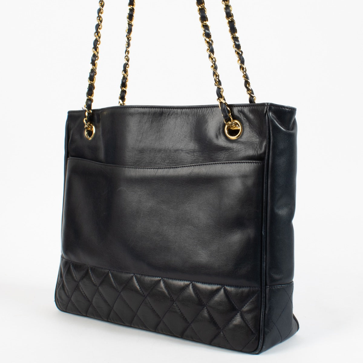 shop 100% authentic second hand Chanel Blue Vintage Leather Tote Bag on Labellov.com
