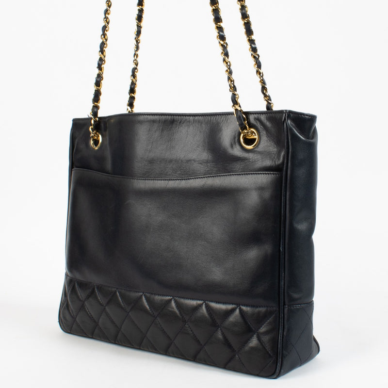 shop 100% authentic second hand Chanel Blue Vintage Leather Tote Bag on Labellov.com