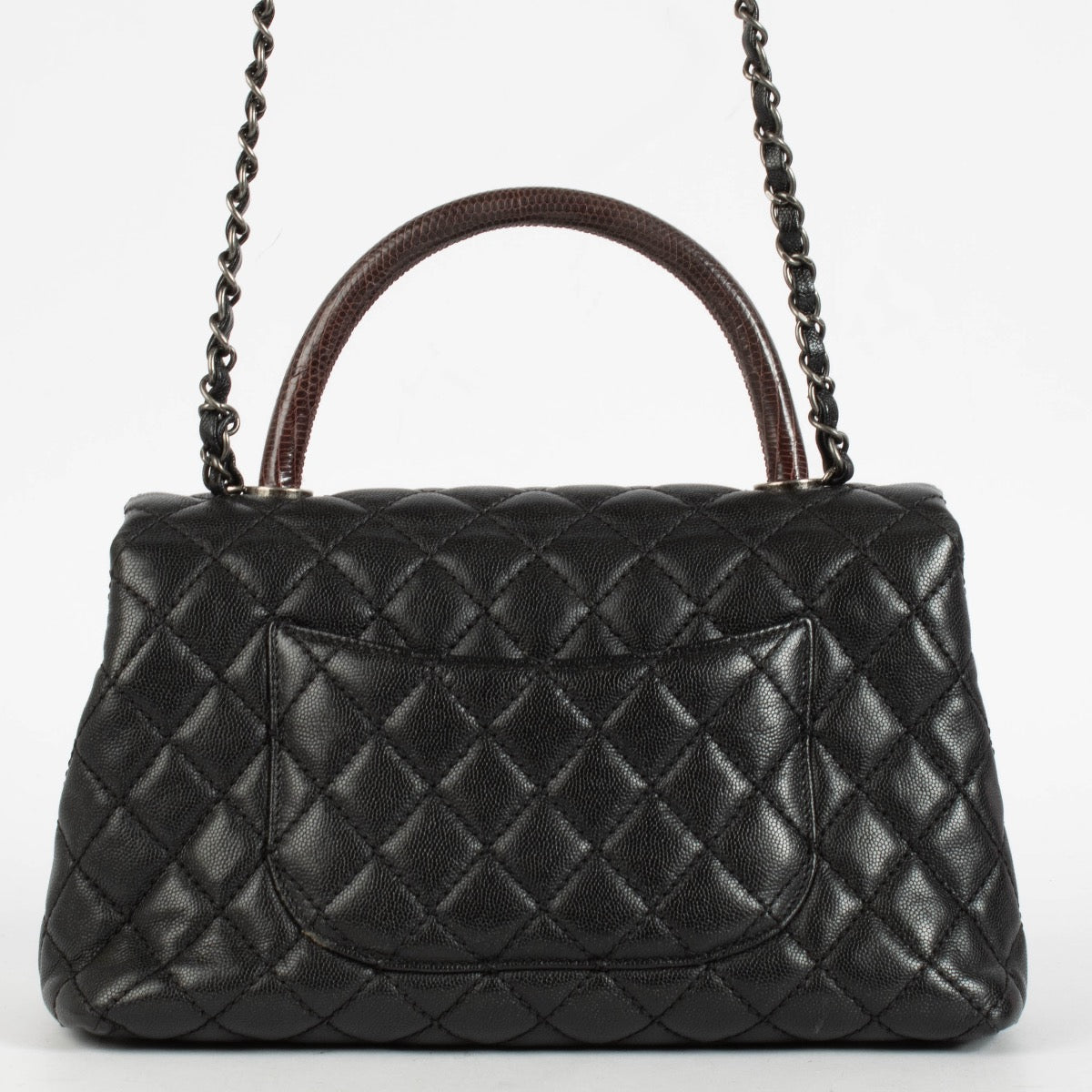 shop 100% authentic second hand Chanel Black Caviar/Lizard Wild Stitch Medium Coco Handle Bag on Labellov.com